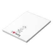 Ik hou van mijn hond Cute Personalized Whimsical Notitieblok (Linkerzijde)