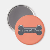 Ik hou van mijn hond | Dog Bone Magneet (Voorkant / Achterkant)