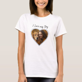 Ik hou van mijn hond, Dog MOM Persoonlijke hartfot T-shirt