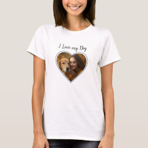 Ik hou van mijn hond, Dog MOM Persoonlijke hartfot T-shirt