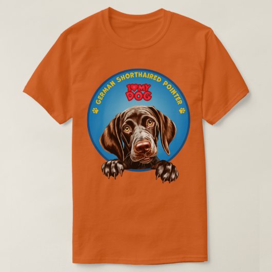 Ik hou van mijn hond Duitse kortharige pointer T-shirt (Design voorkant)