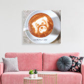 Ik hou van mijn hond een latte, gerasterd Canvas Afdruk (Insitu (Woonkamer))