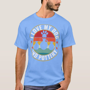 Ik hou van mijn hond en aardewerk grappige oven kl t-shirt