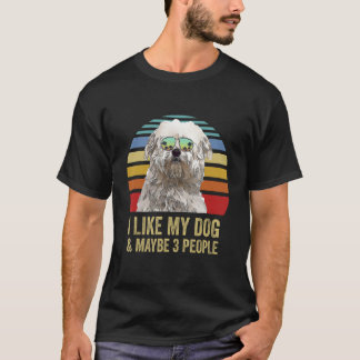 Ik hou van mijn hond en misschien 3 mensen Coton d T-shirt