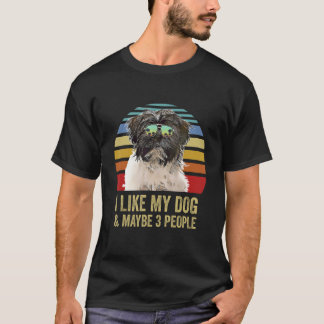 Ik hou van mijn hond en misschien 3 mensen Tibetaa T-shirt
