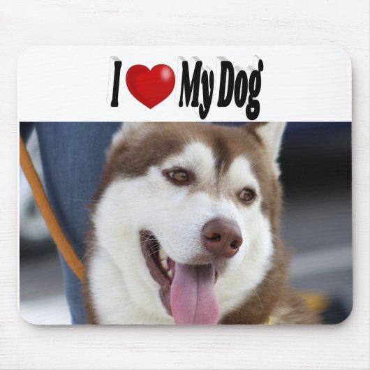 Ik hou van mijn hond foto muismat (Voorkant)