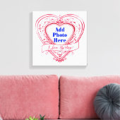 Ik hou van mijn hond! Foto Red Hearts Canvas Afdruk (Insitu (Woonkamer))