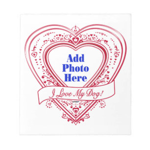 Ik hou van mijn hond! Foto Red Hearts Notitieblok