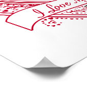 Ik hou van mijn hond! Foto Red Hearts Poster (Hoek)