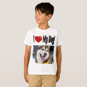 Ik hou van mijn hond foto t-shirt (Voorkant volledig)