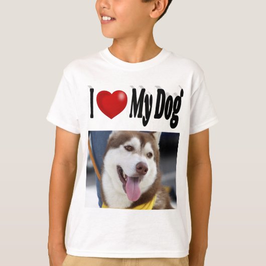 Ik hou van mijn hond foto t-shirt (Voorkant)