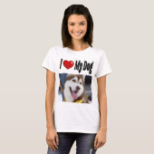 Ik hou van mijn hond foto t-shirt (Voorkant volledig)