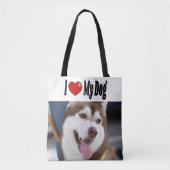 Ik hou van mijn hond foto tote bag (Voorkant)