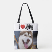 Ik hou van mijn hond foto tote bag (Achterkant)
