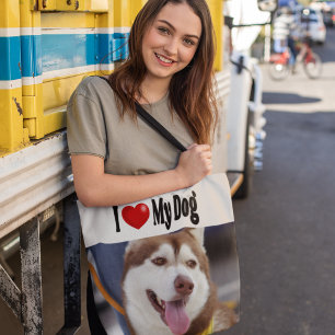 Ik hou van mijn hond foto tote bag