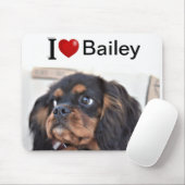 Ik hou van mijn hond, gepersonaliseerde foto muismat (Met muis)