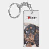 Ik hou van mijn hond, gepersonaliseerde foto sleutelhanger (Voorkant Links)