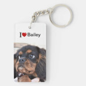 Ik hou van mijn hond, gepersonaliseerde foto sleutelhanger (achterkant)