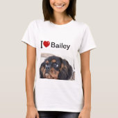 Ik hou van mijn hond, gepersonaliseerde foto t-shirt (Voorkant)