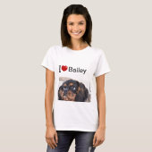 Ik hou van mijn hond, gepersonaliseerde foto t-shirt (Voorkant volledig)