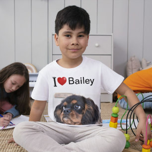 Ik hou van mijn hond, gepersonaliseerde foto t-shirt