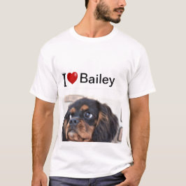 Ik hou van mijn hond, gepersonaliseerde foto t-shirt
