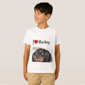 Ik hou van mijn hond, gepersonaliseerde foto t-shirt (Voorkant volledig)
