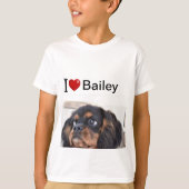 Ik hou van mijn hond, gepersonaliseerde foto t-shirt (Voorkant)