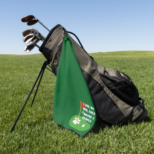Ik hou van mijn hond golfhanddoek | Gepersonalisee (Groen)