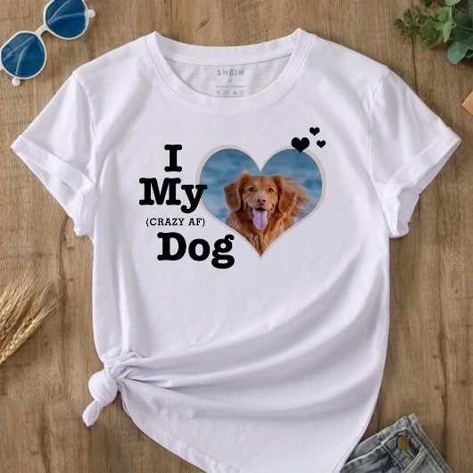Ik hou van mijn hond | Grappige gepersonaliseerde  T-shirt