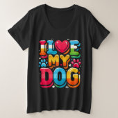 Ik hou van mijn hond grote maat t-shirt (Design voorkant)
