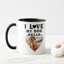Ik hou van mijn Hond Hart Foto Hond Naam Mok