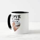 Ik hou van mijn Hond Hart Foto Hond Naam Mok (Voorkant links)