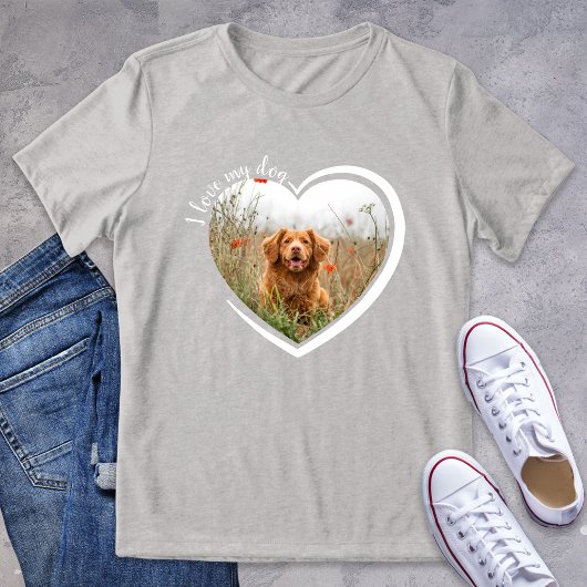 Ik hou van mijn hond-hart foto T-Shirt