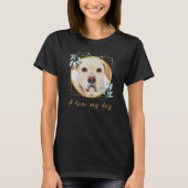 Ik hou van mijn hond hart foto trendy t-shirt (Voorkant)