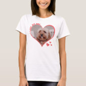 Ik hou van mijn hond hart foto wit t-shirt (Voorkant)