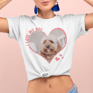 Ik hou van mijn hond hart foto wit t-shirt