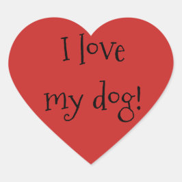 Ik hou van mijn hond! Hart Stickers