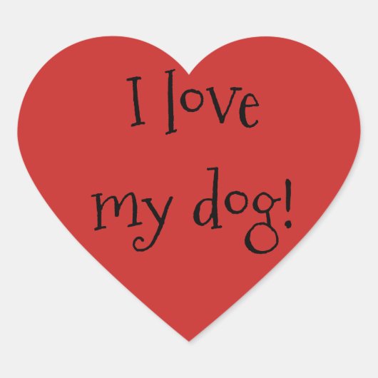 Ik hou van mijn hond! Hart Stickers (Voorkant)