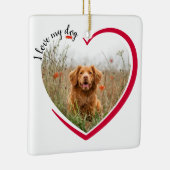 Ik hou van mijn hond hartfoto keramisch ornament (Rechts)