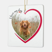 Ik hou van mijn hond hartfoto keramisch ornament (Links)