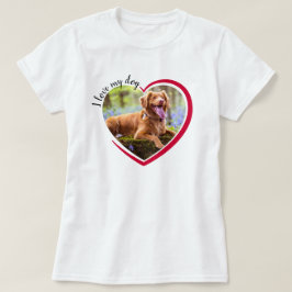 Ik hou van mijn hond hartfoto t-shirt