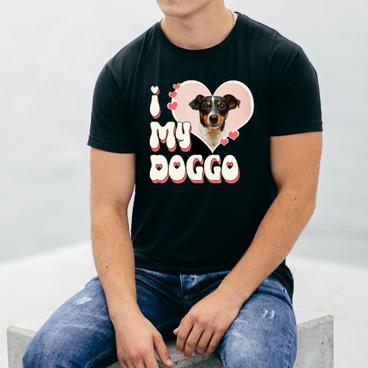 Ik hou van mijn hond hartfoto t-shirt