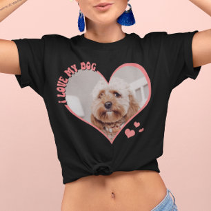 Ik hou van mijn hond hartfoto zwart t-shirt