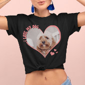 Ik hou van mijn hond hartfoto zwart t-shirt