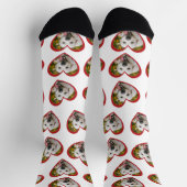 Ik hou van mijn hond hartvorm foto wit sokken (Top)