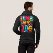Ik hou van mijn hond hoodie (Achterkant volledig)