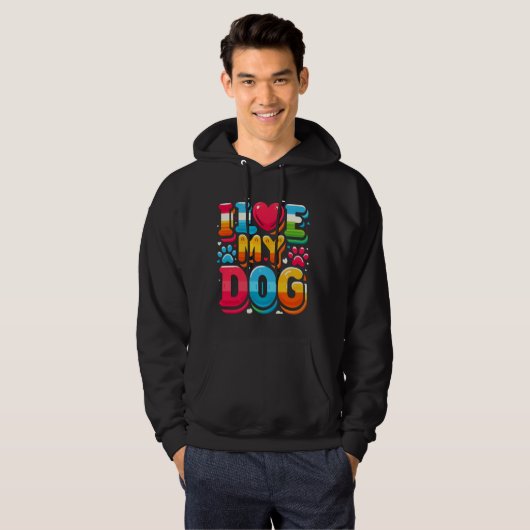 Ik hou van mijn hond hoodie (Voorkant volledig)