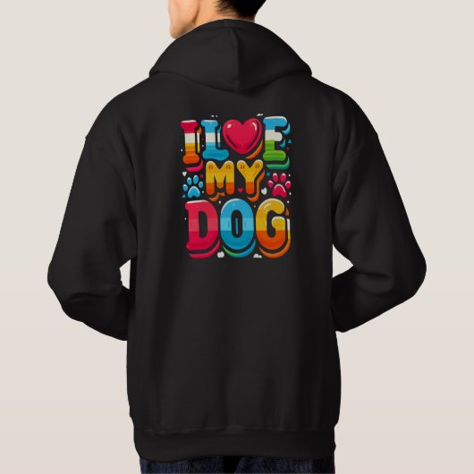 Ik hou van mijn hond hoodie (Achterkant)