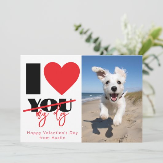 Ik hou van mijn hond, kat, elke huisdier rare Vale Feestdagenkaart (Staand voorkant)